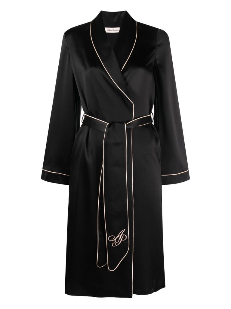 Black Classic Pj Dressing Gown
