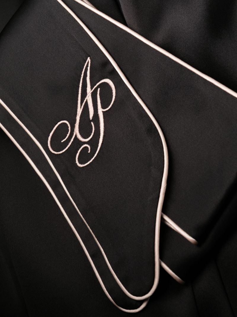Black Classic Pj Dressing Gown