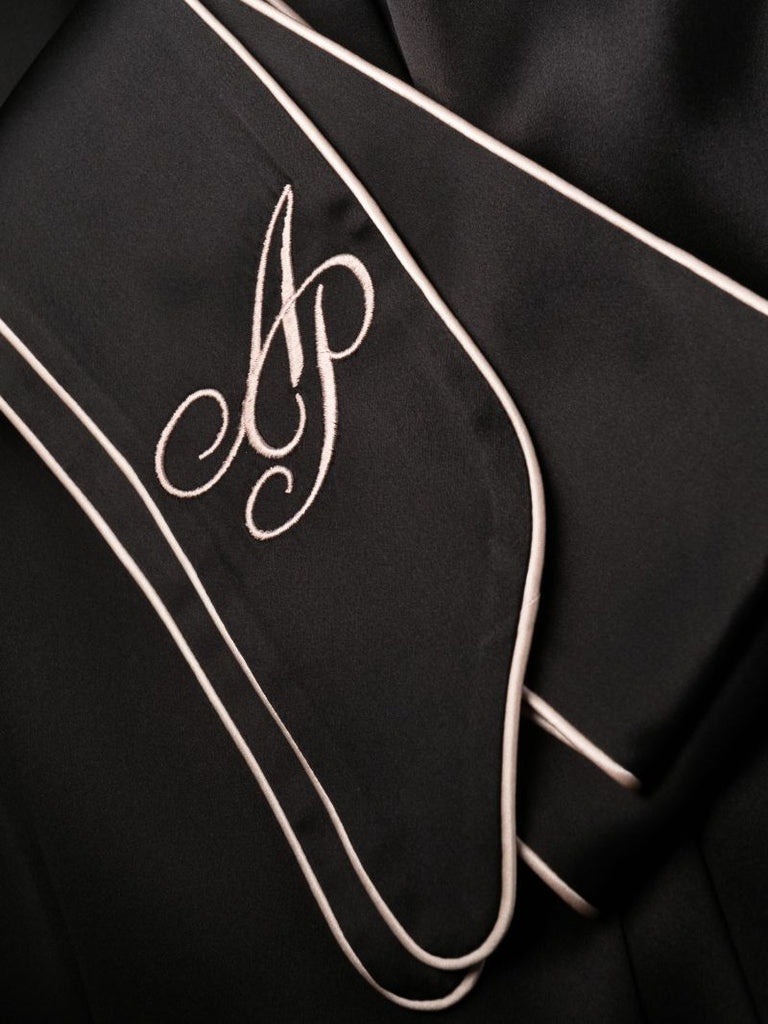 Black Classic Pj Dressing Gown