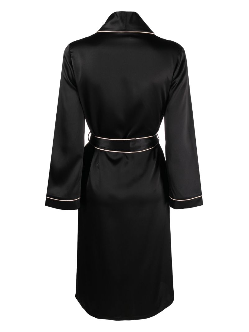 Black Classic Pj Dressing Gown