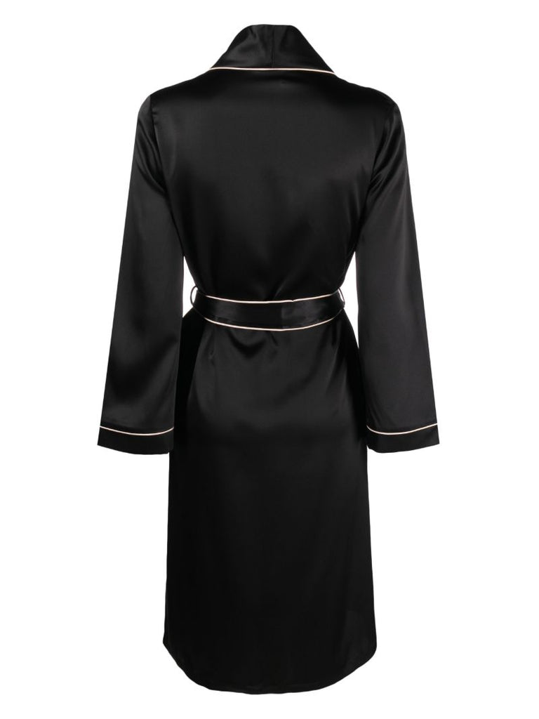 Black Classic Pj Dressing Gown