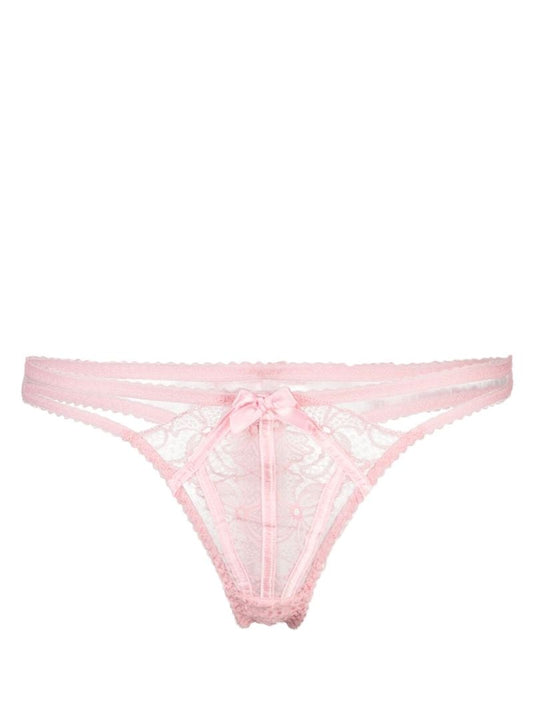 Pink Rozlyn Lace-embellished Thong