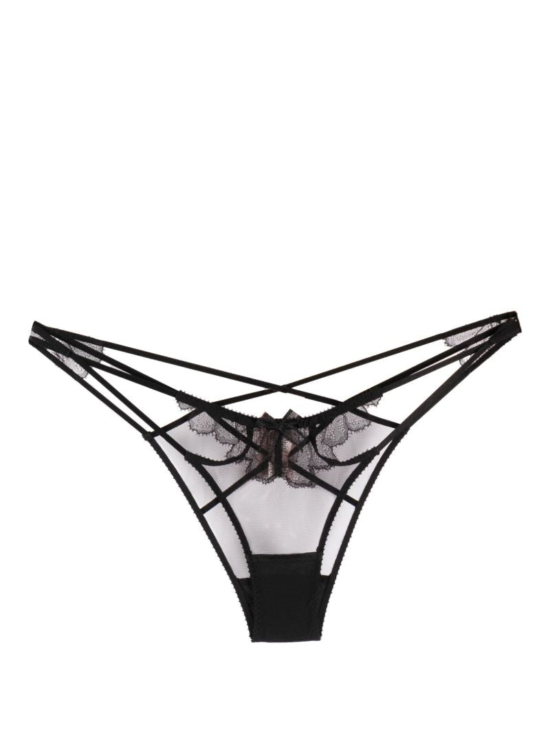 Black Kissie Lace-embellished Briefs