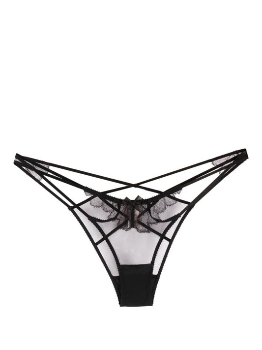 Black Kissie Lace-embellished Briefs