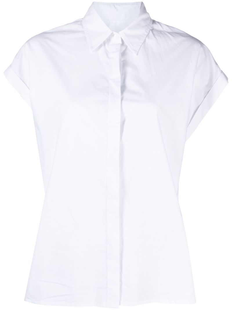 White Cap Sleeve Cotton Shirt