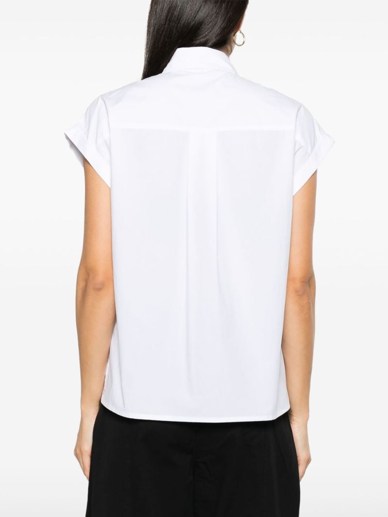 White Cap Sleeve Cotton Shirt