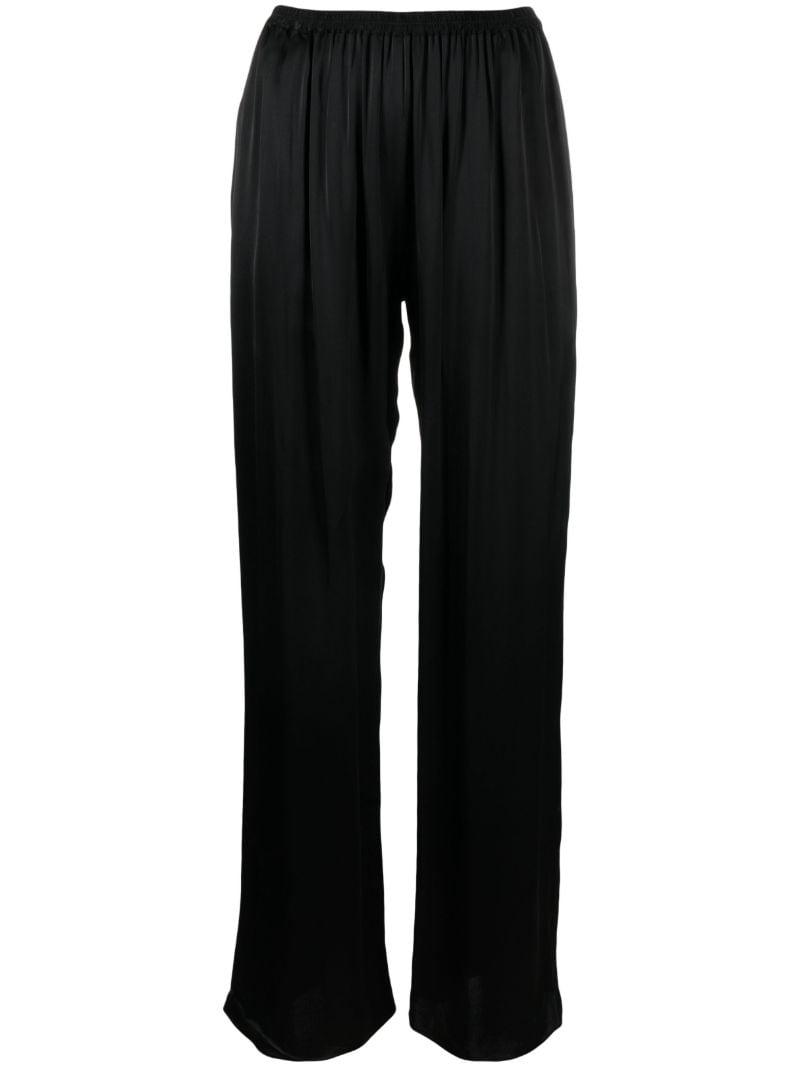 Black Satin Wide Leg Trousers