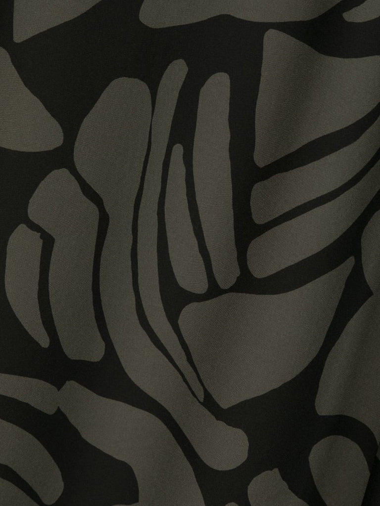 Black Silk Abstract-print Sarong