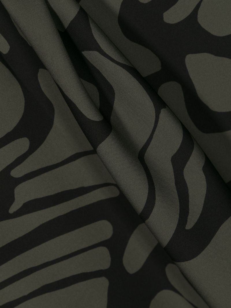 Black Silk Abstract-print Sarong