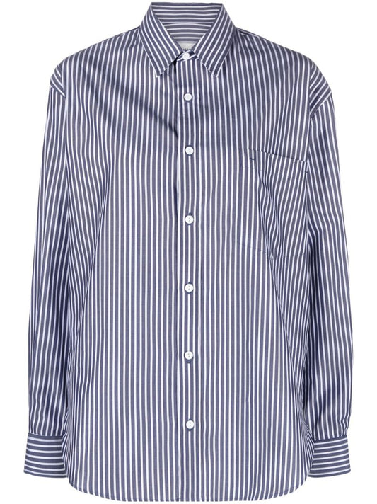 Blue Striped Organic-cotton Shirt