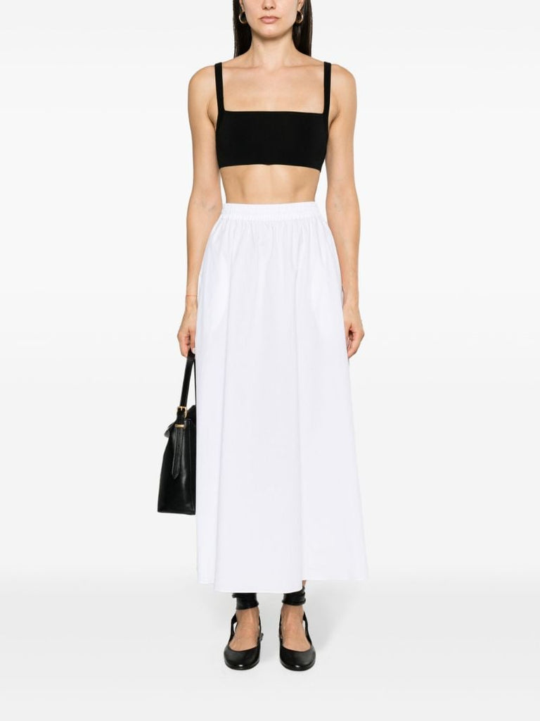 White Cotton Maxi Skirt