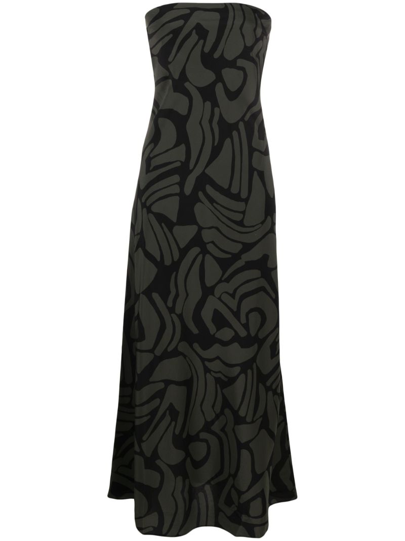 Black Abstract-pattern Silk Dress