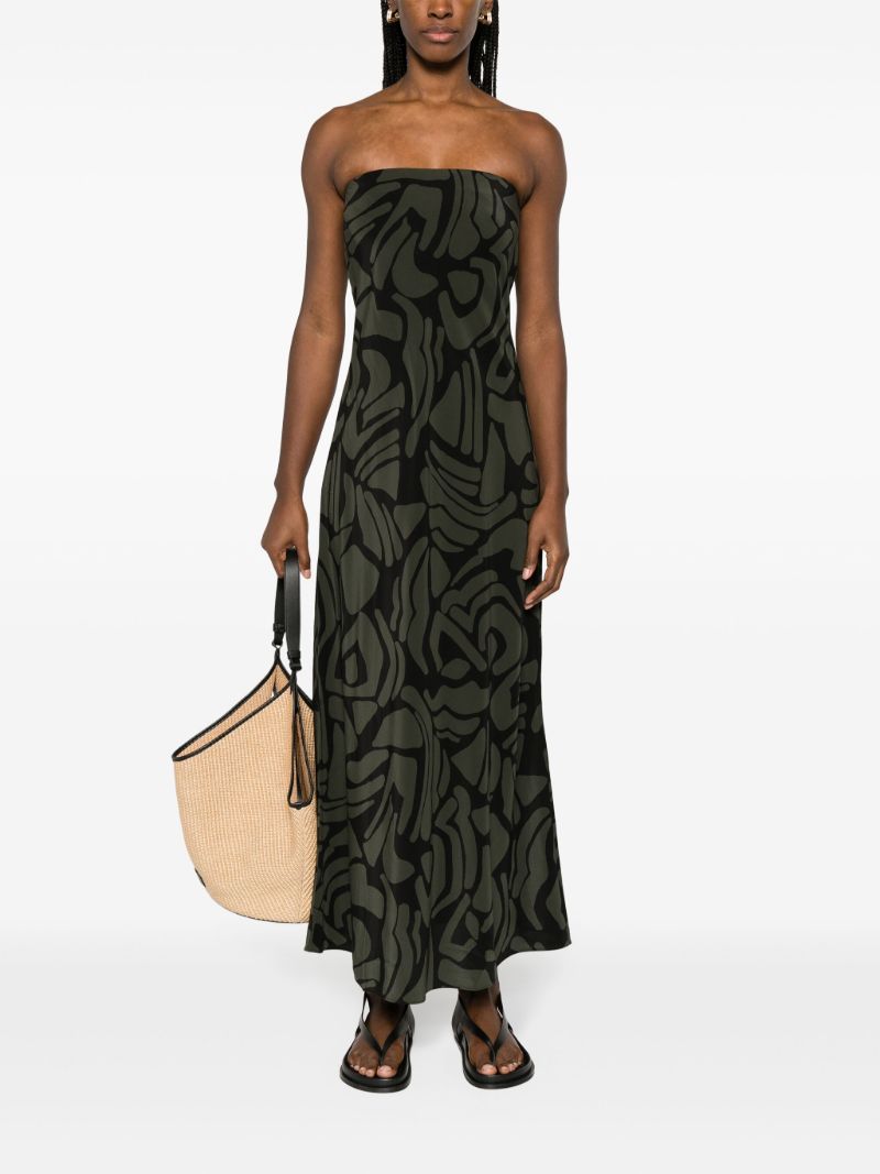 Black Abstract-pattern Silk Dress
