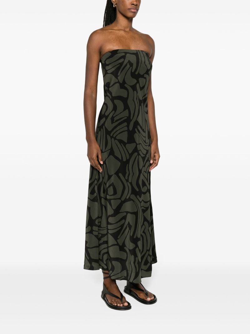 Black Abstract-pattern Silk Dress