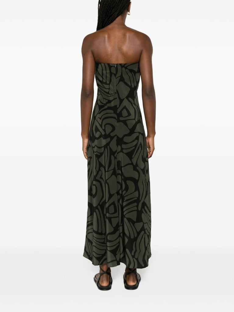 Black Abstract-pattern Silk Dress
