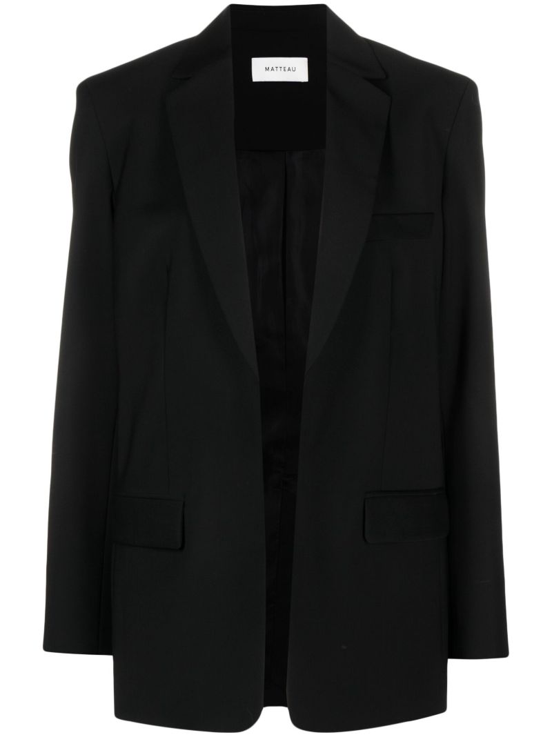 Black Wool-blend Blazer