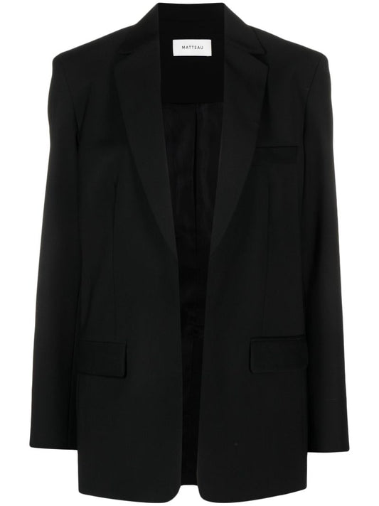 Black Wool-blend Blazer