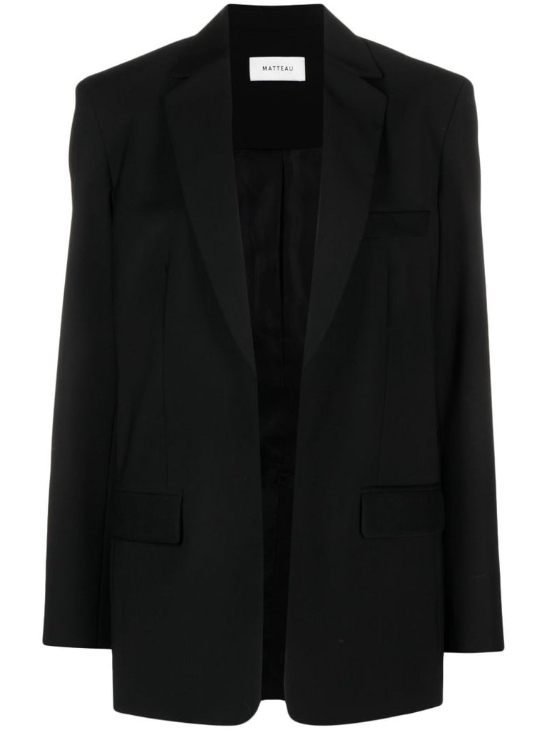 Black Wool-blend Blazer