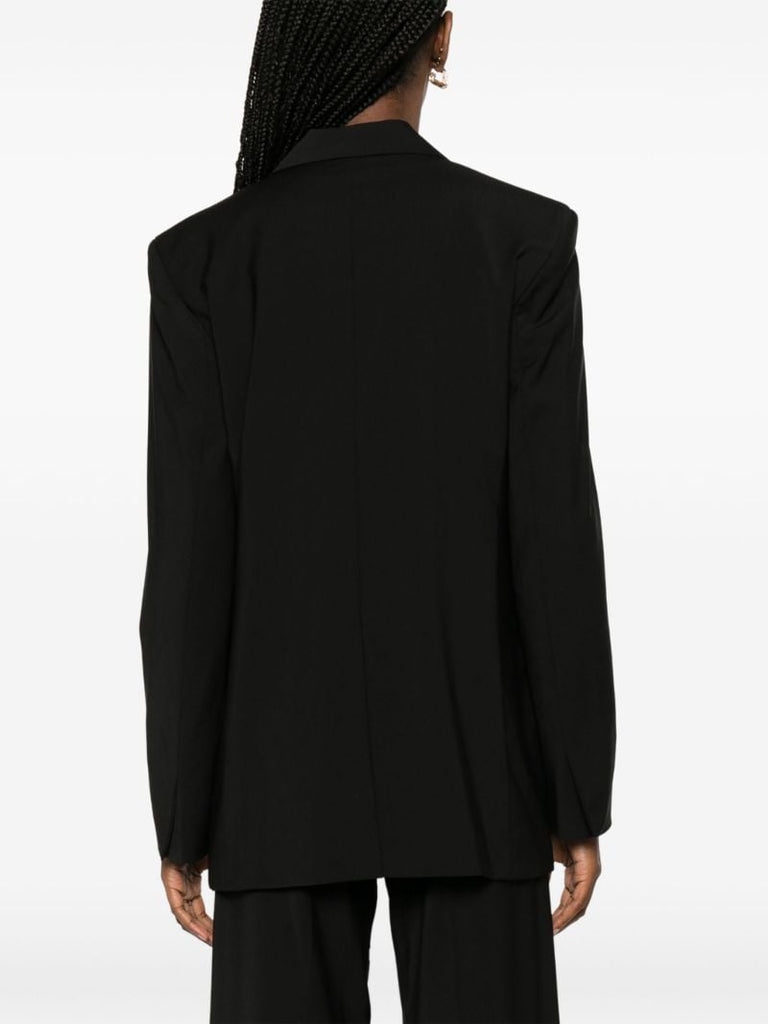 Black Wool-blend Blazer