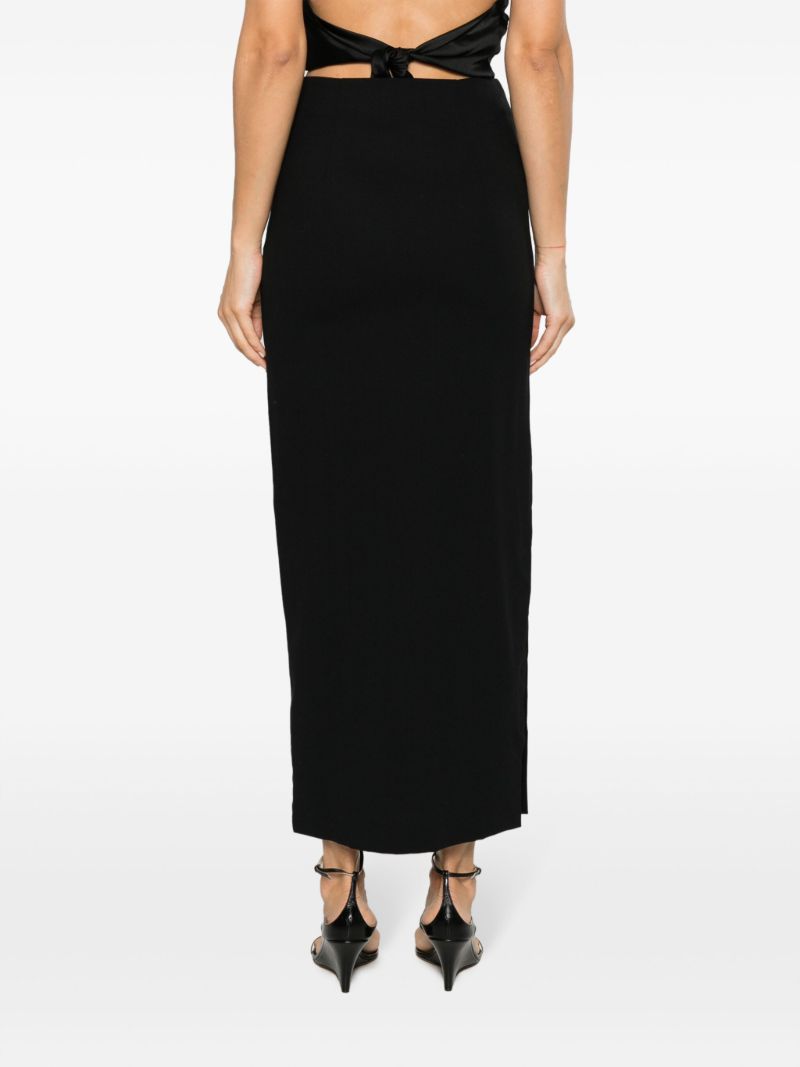 Black Crepe Maxi Skirt