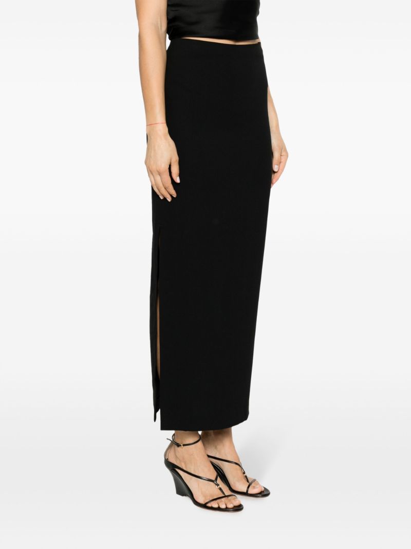 Black Crepe Maxi Skirt