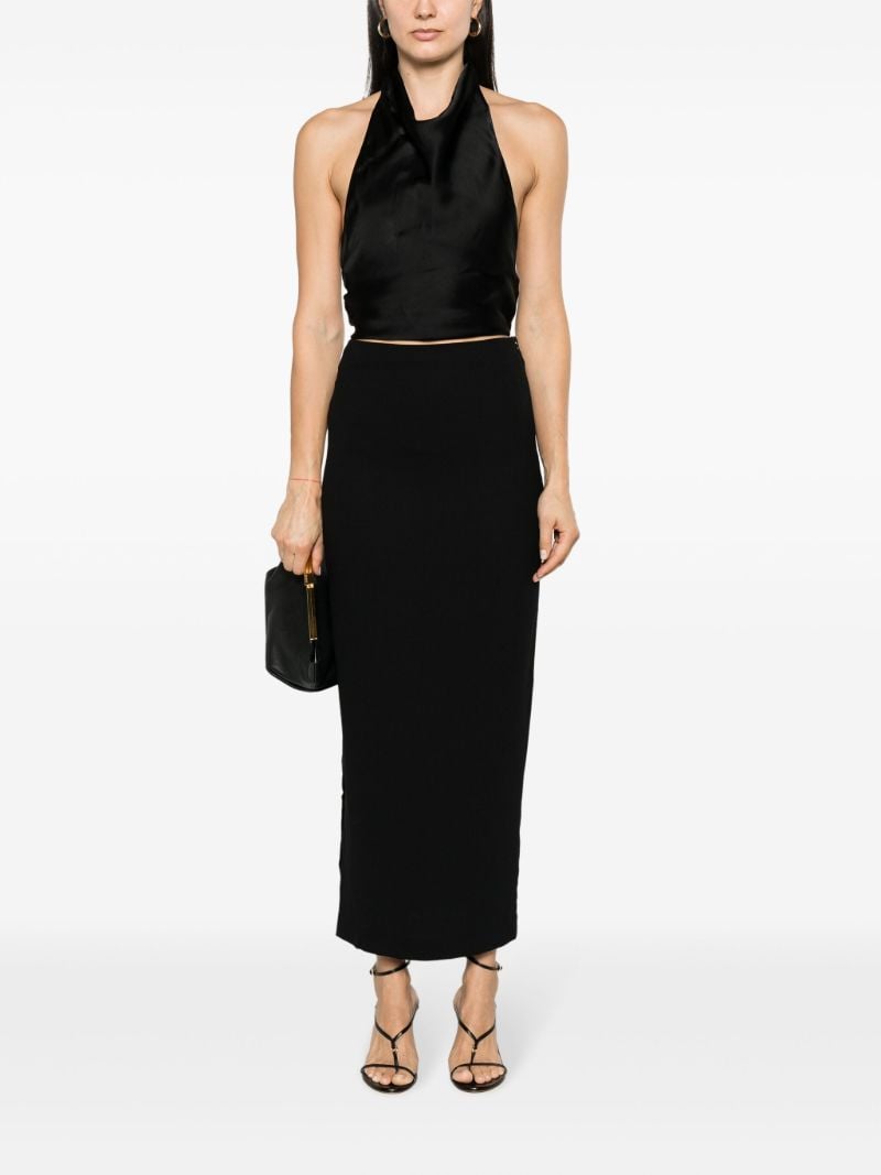 Black Crepe Maxi Skirt