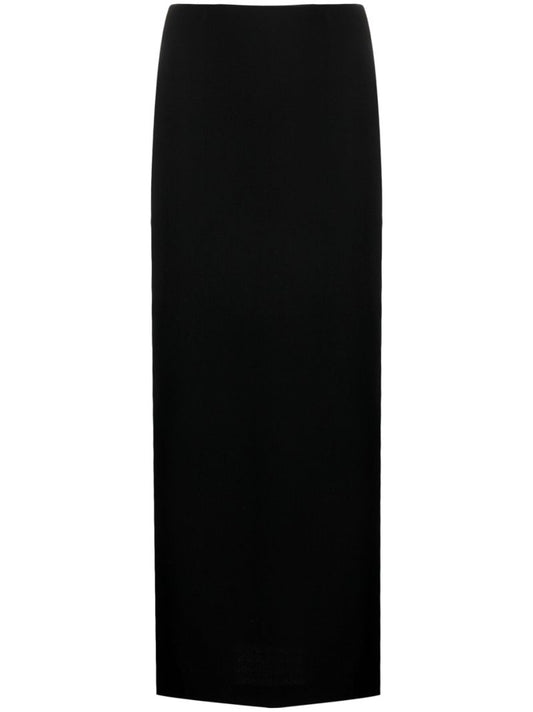 Black Crepe Maxi Skirt
