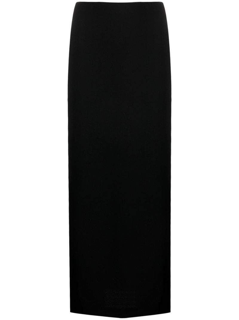 Black Crepe Maxi Skirt