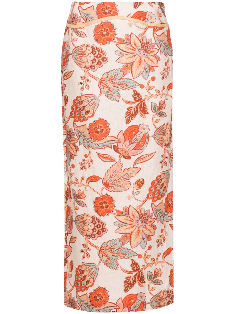 Orange Noemi Midi Skirt