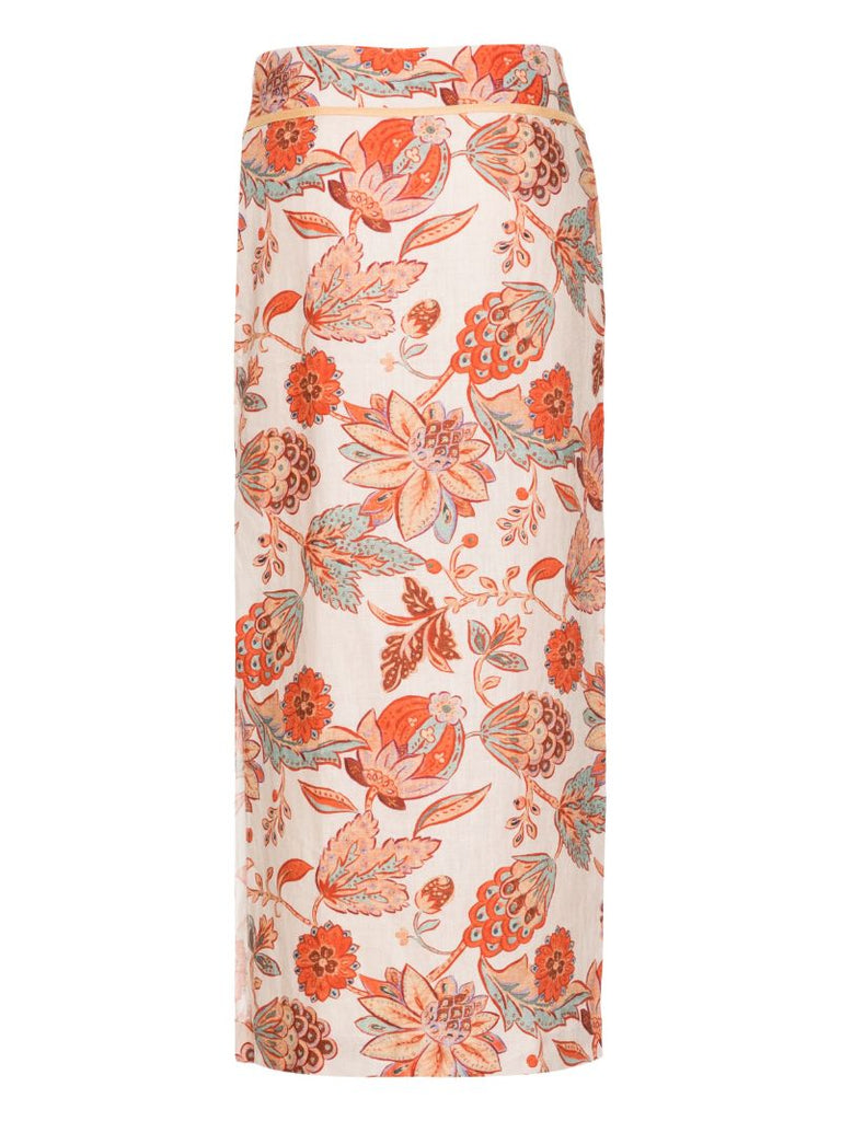 Orange Noemi Midi Skirt