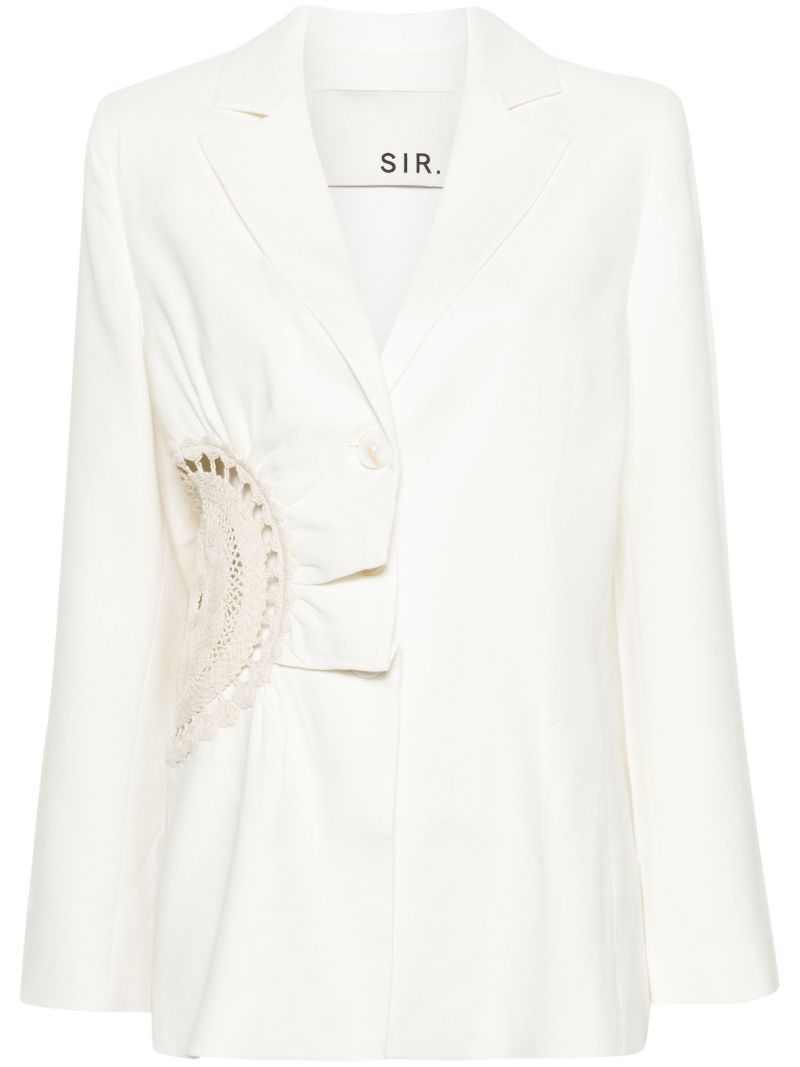 White Atacama Crochet Detailed Blazer