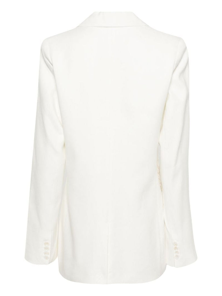 White Atacama Crochet Detailed Blazer