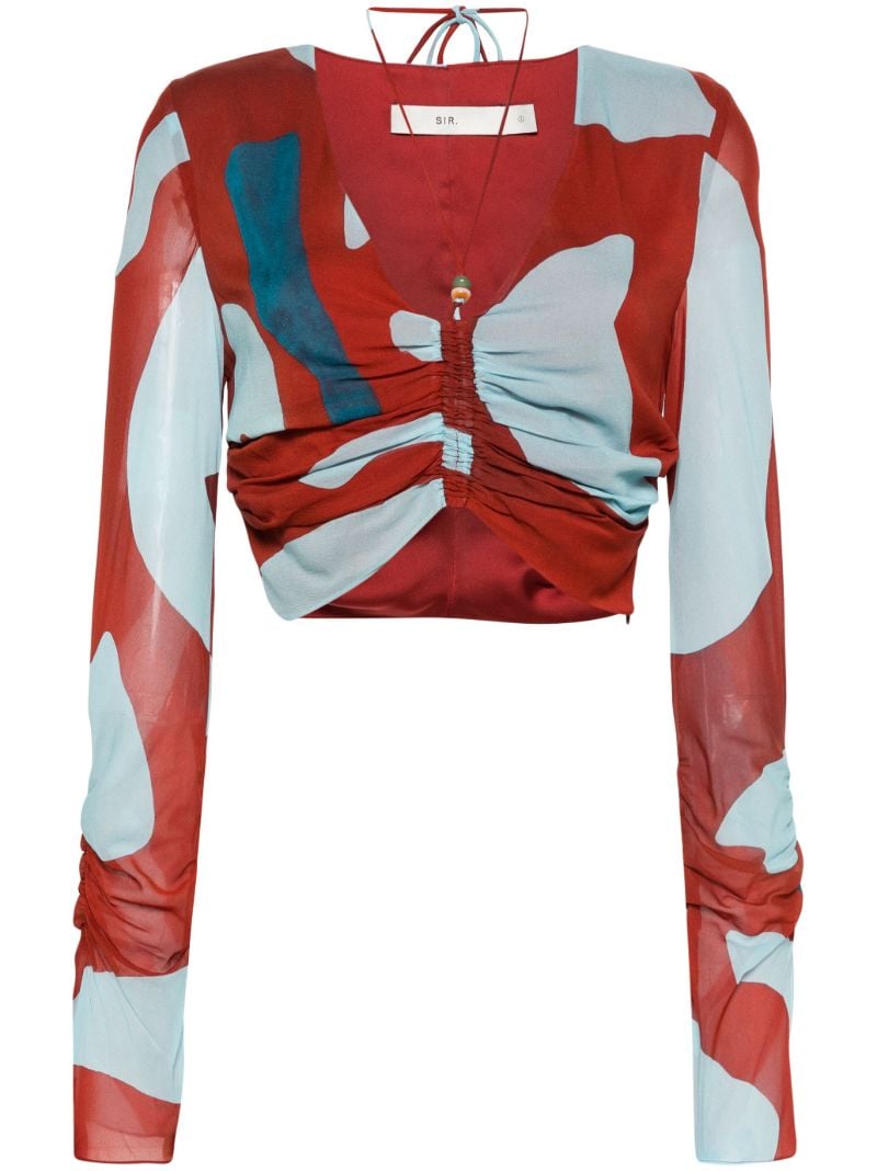 Red Frankie Cropped Blouse