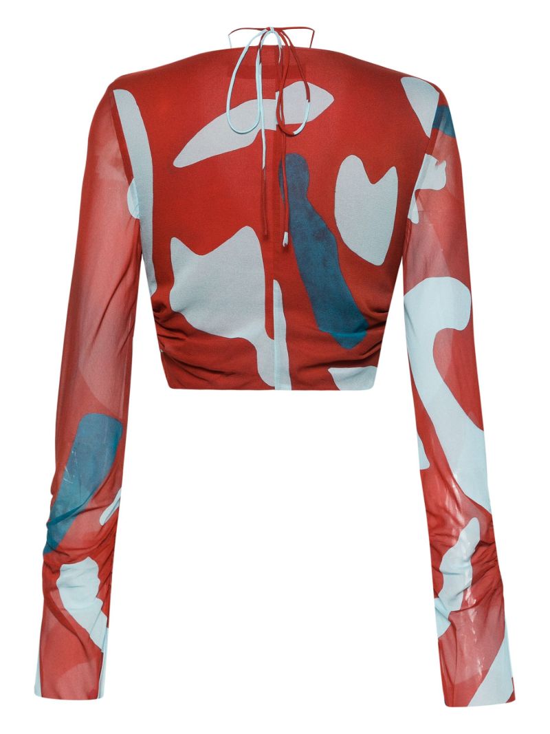 Red Frankie Cropped Blouse