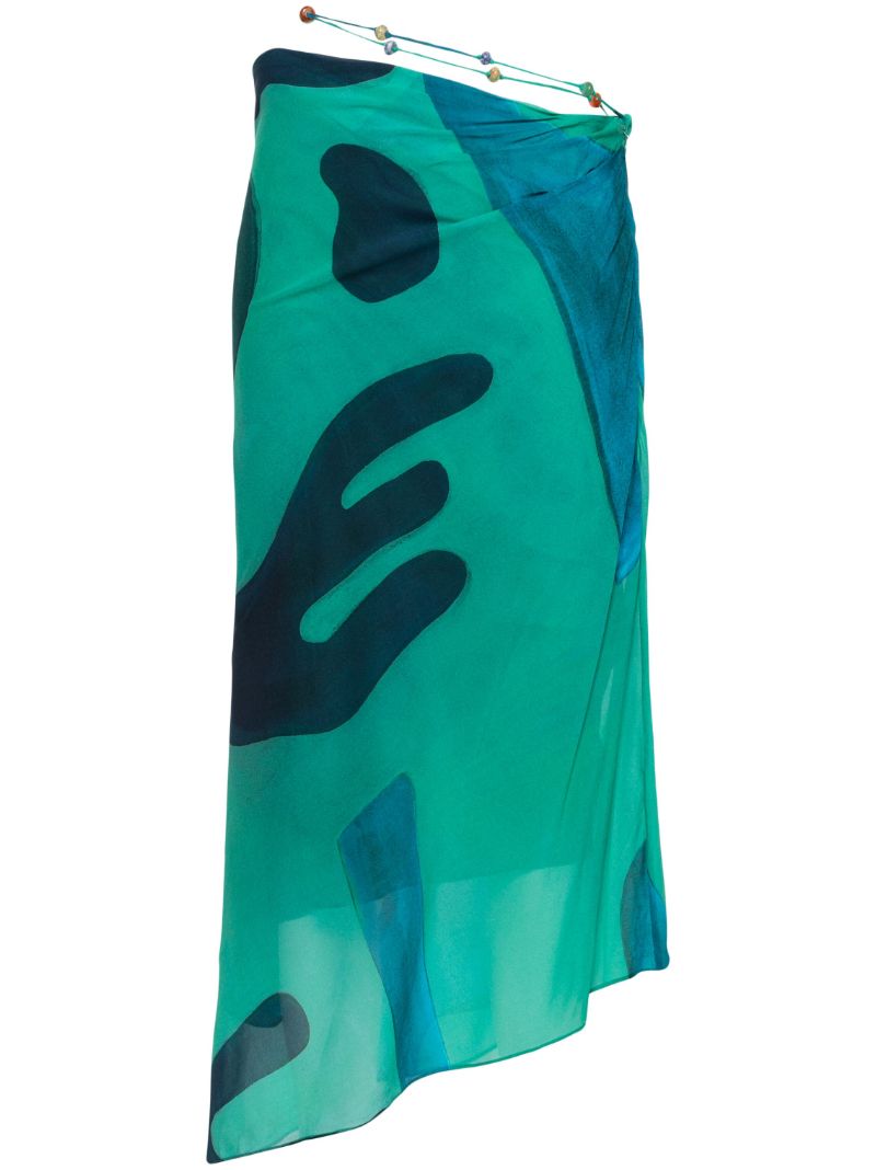 Green Frankie Asymmetric Midi Skirt