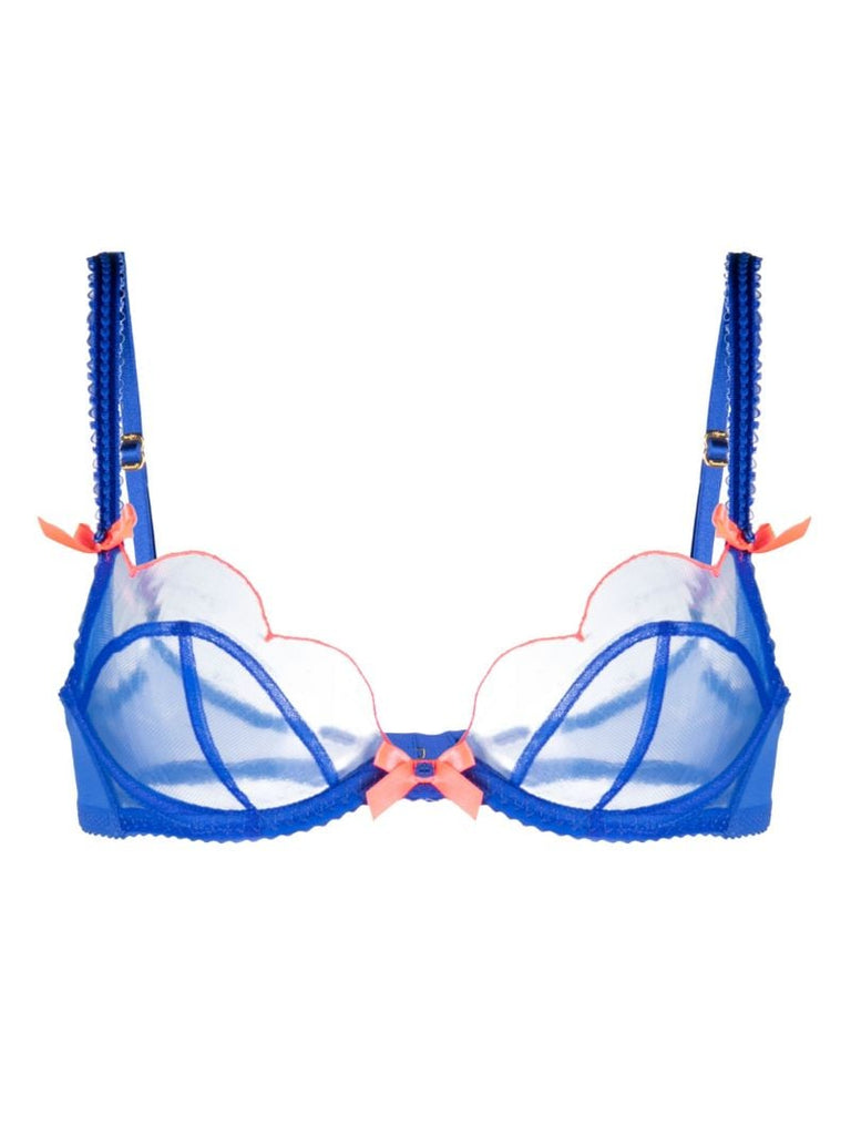 Blue Lorna Underwired Tulle Bra