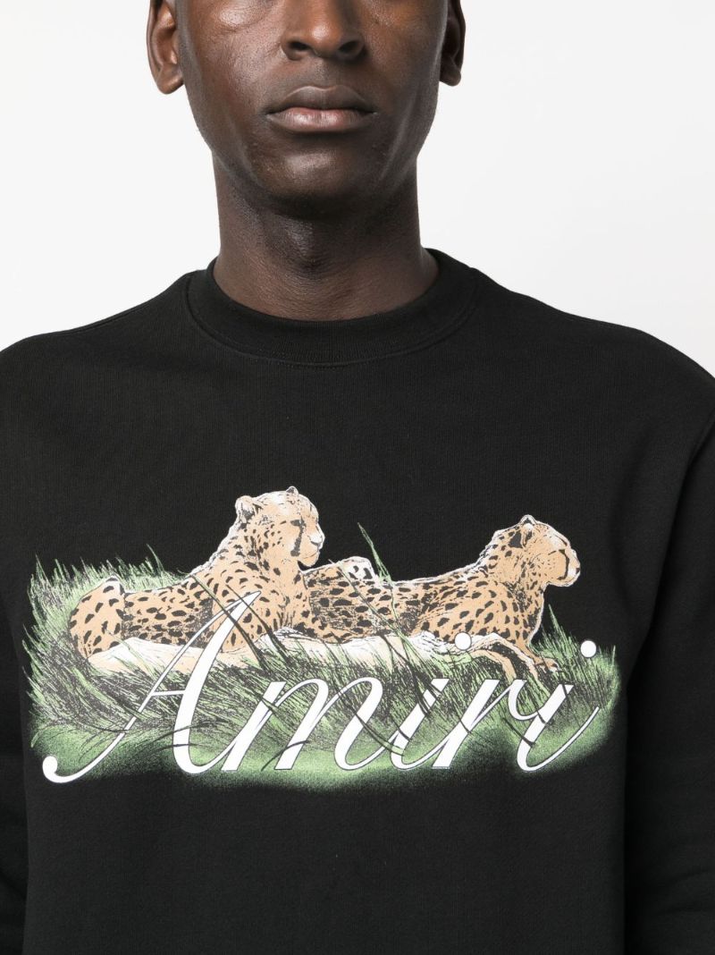 Black Cheetah-logo Cotton Sweatshirt