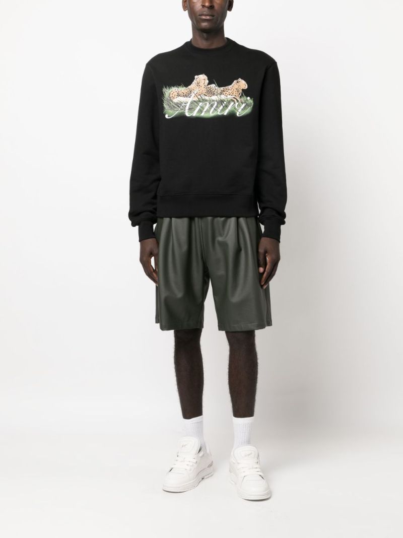 Black Cheetah-logo Cotton Sweatshirt