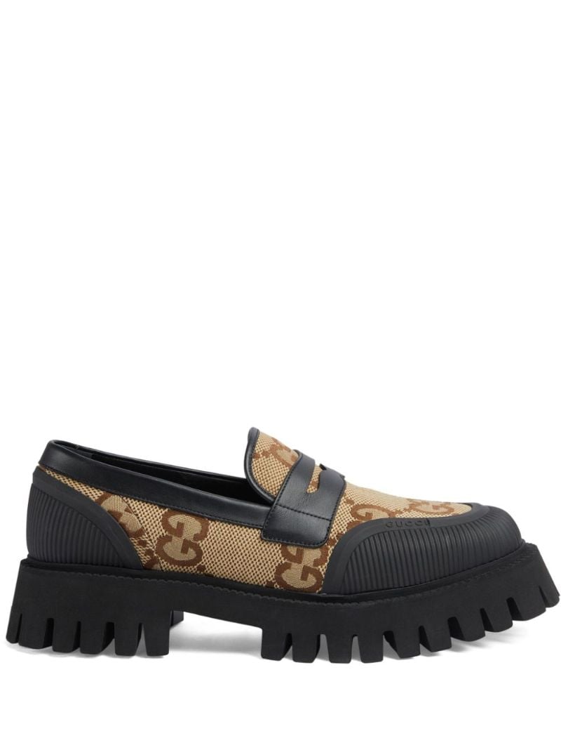 Black Maxi Gg Canvas Loafers