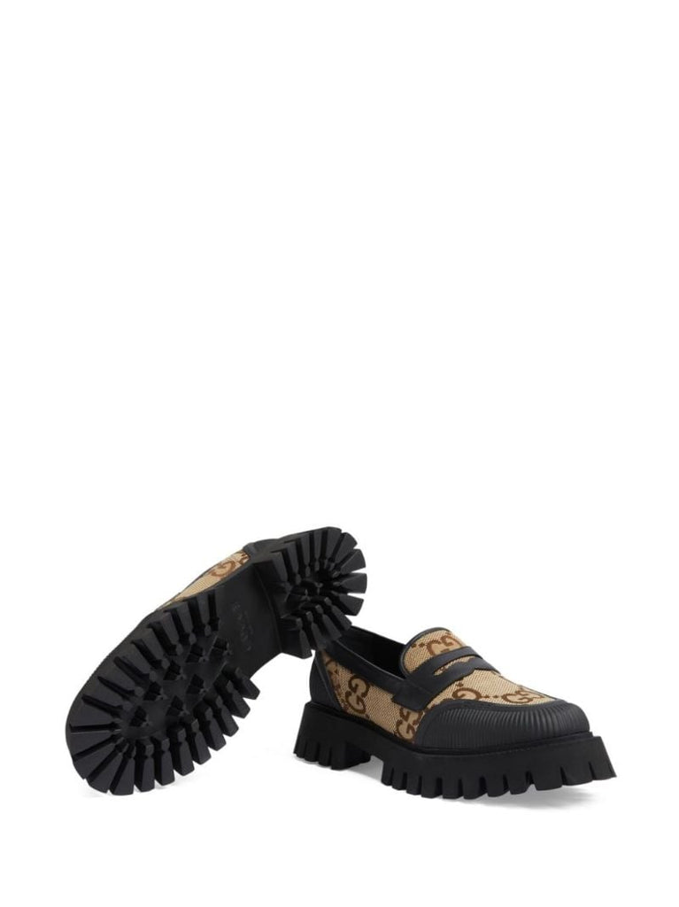 Black Maxi Gg Canvas Loafers