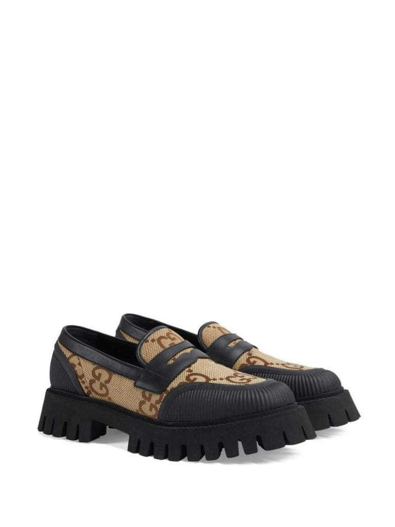 Black Maxi Gg Canvas Loafers