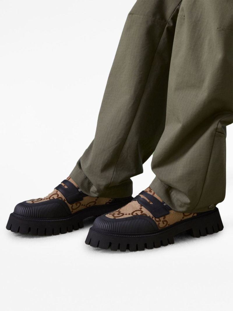 Black Maxi Gg Canvas Loafers