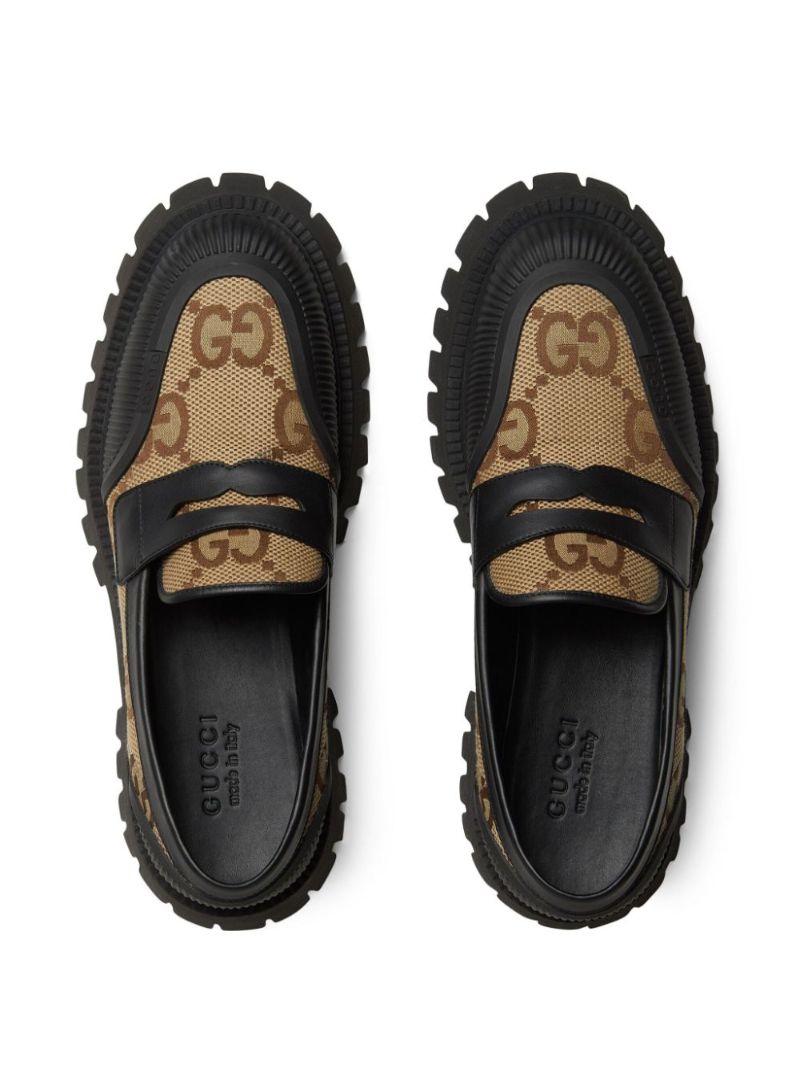 Black Maxi Gg Canvas Loafers