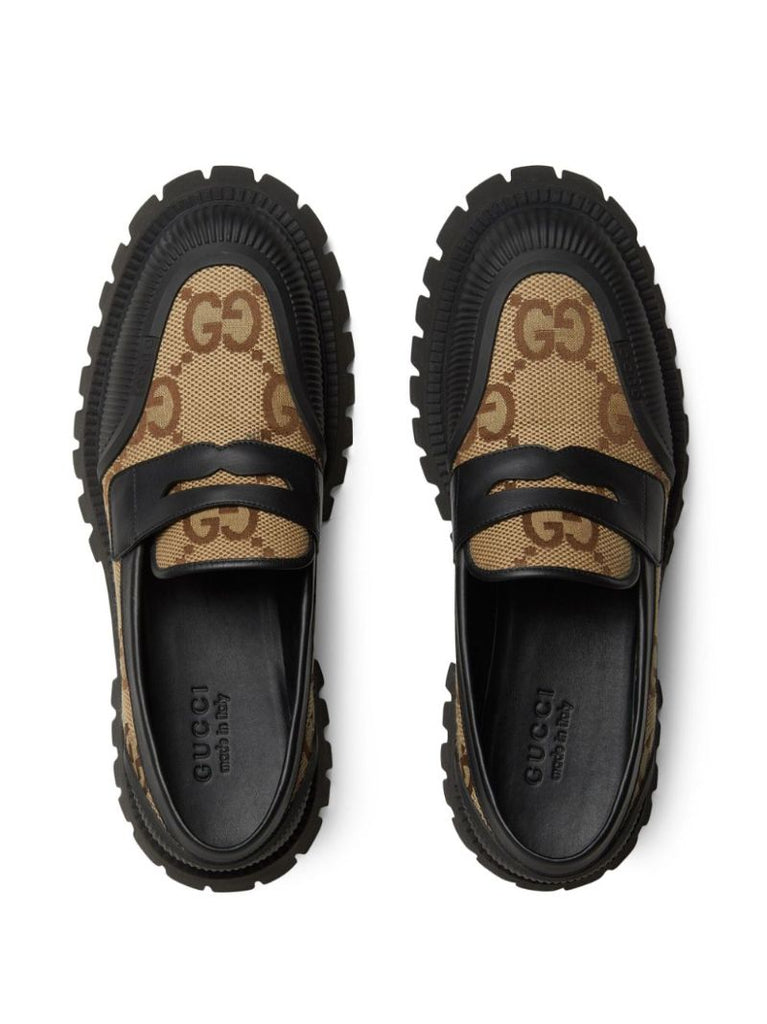 Black Maxi Gg Canvas Loafers