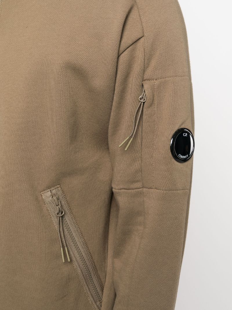 Green Lens-detail Cotton Sweatshirt