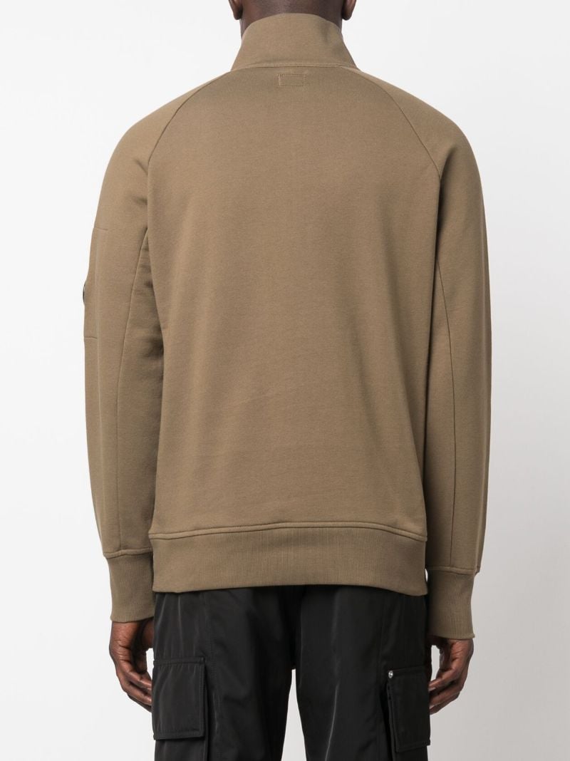 Green Lens-detail Cotton Sweatshirt