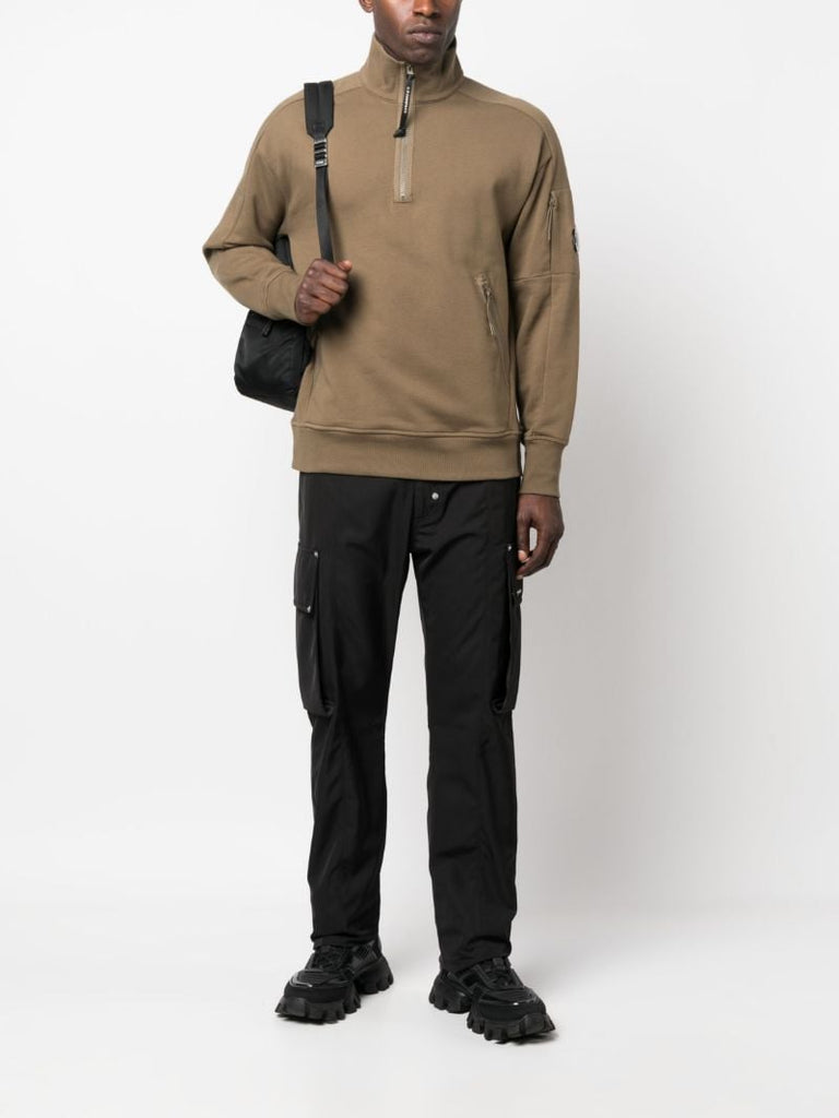 Green Lens-detail Cotton Sweatshirt