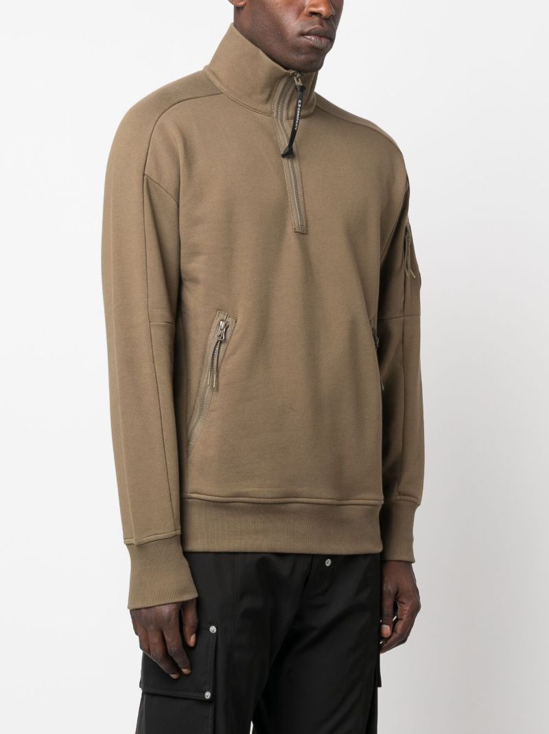 Green Lens-detail Cotton Sweatshirt