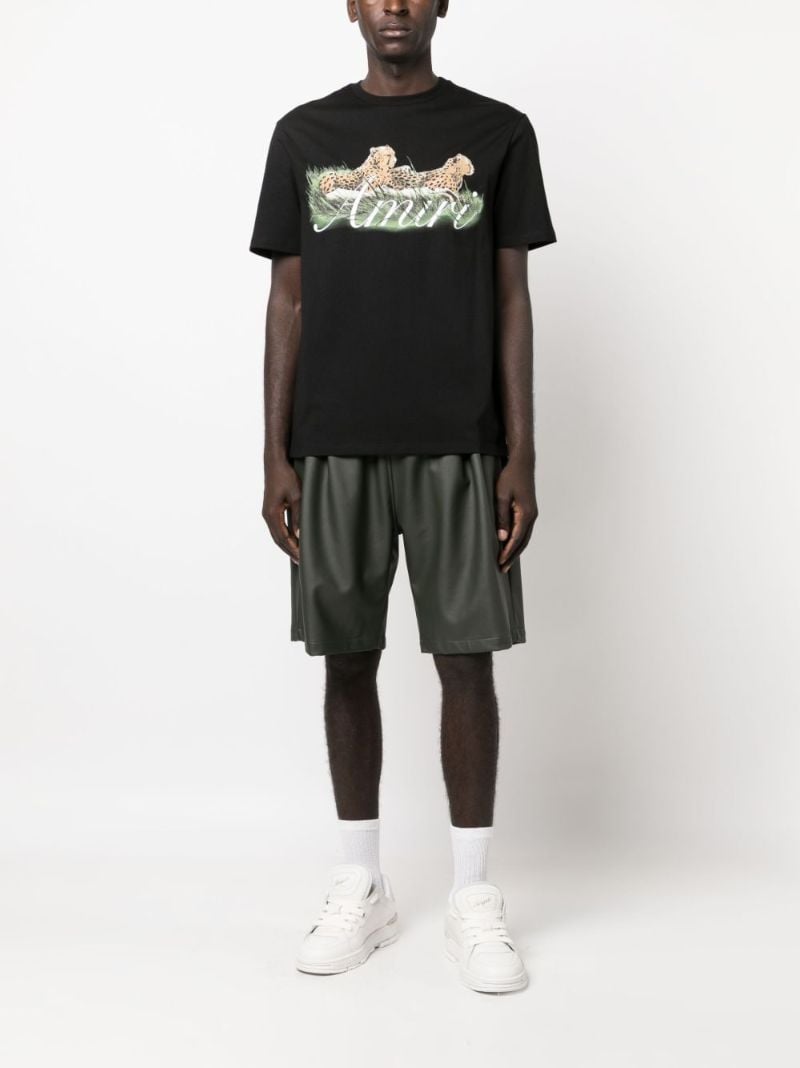 Black Cheetah Logo-print Cotton T-shirt