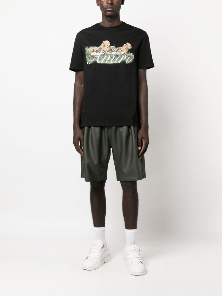 Black Cheetah Logo-print Cotton T-shirt
